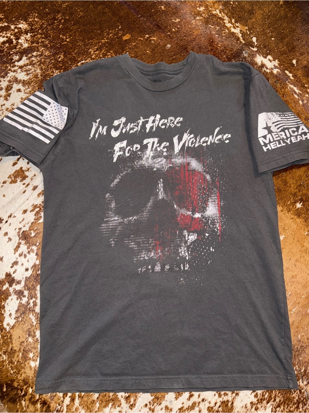 Men's Grunt Style Gray Graphic Skull Tee